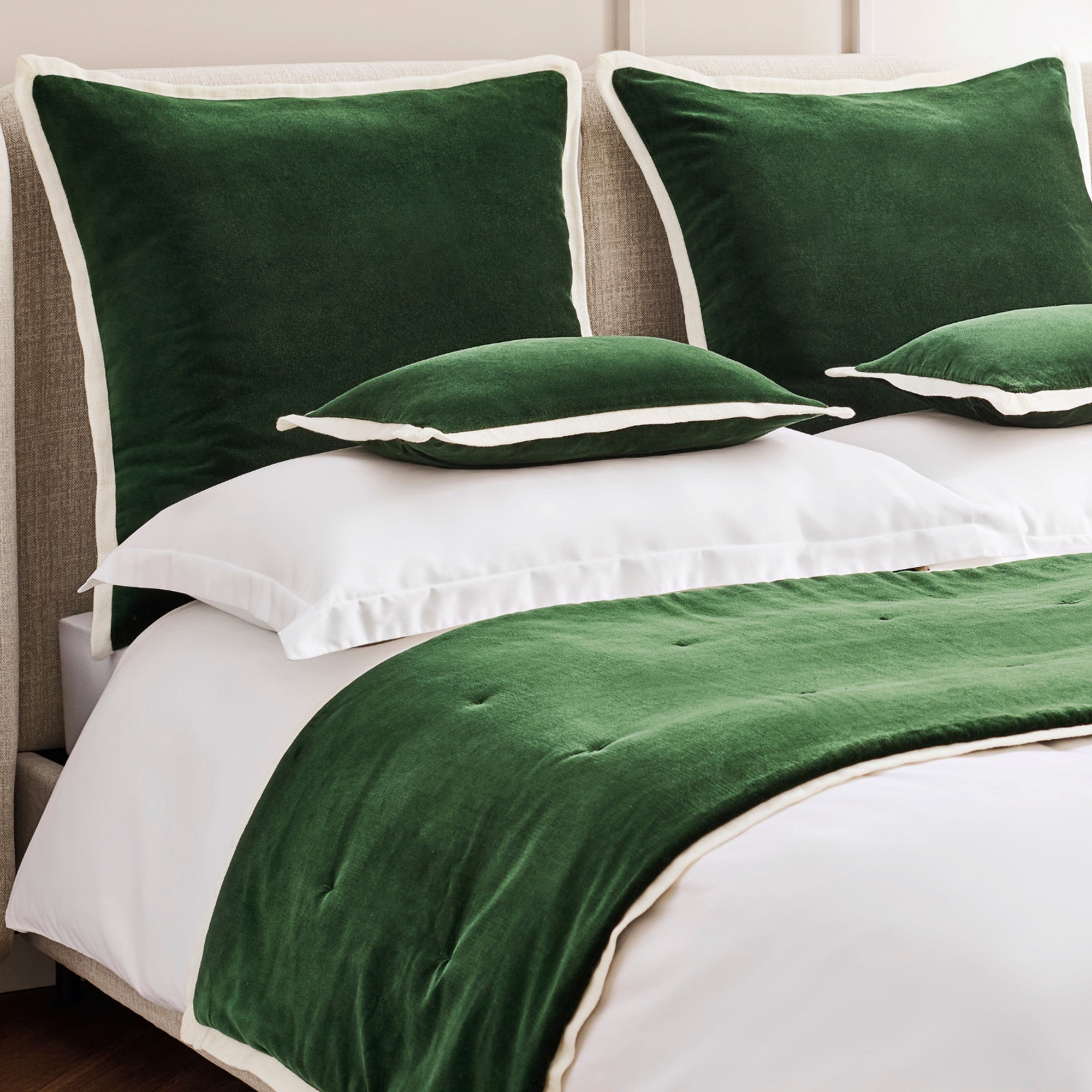 Eltham Cushion Cover in Forest Green