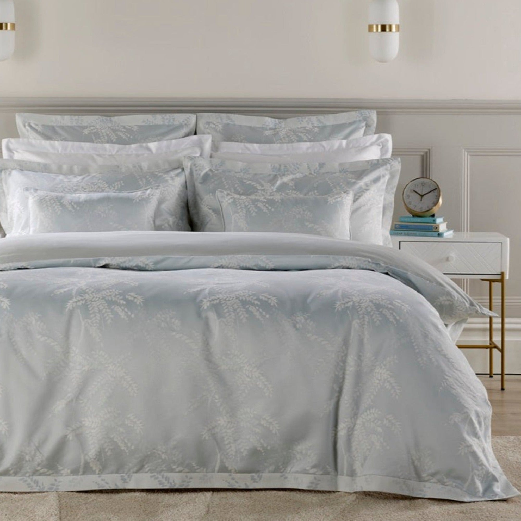 Holkham Jacquard 11 Pcs Comforter Set in Duck Egg