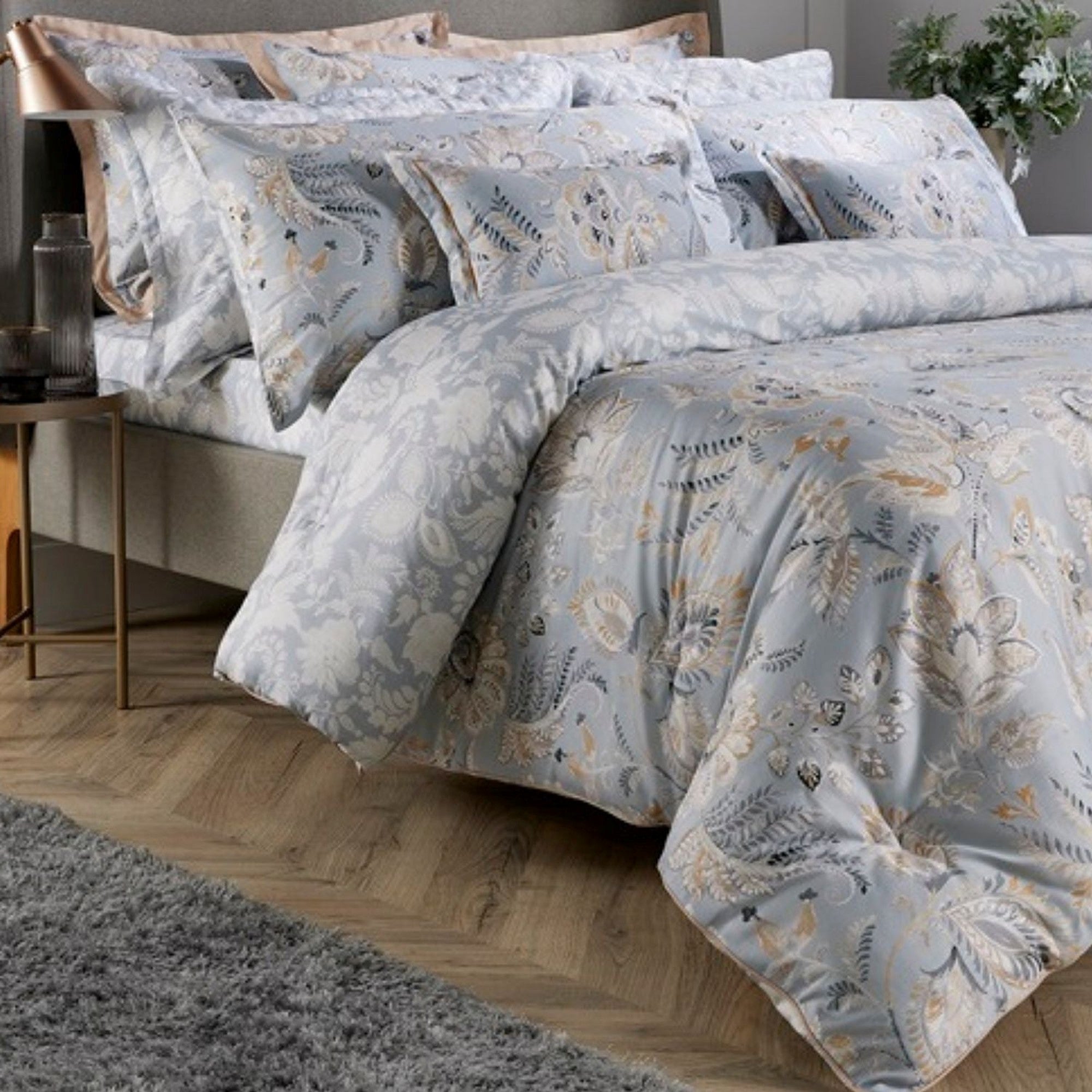 Jacobean 11 Pcs Comforter Set in Duck Egg