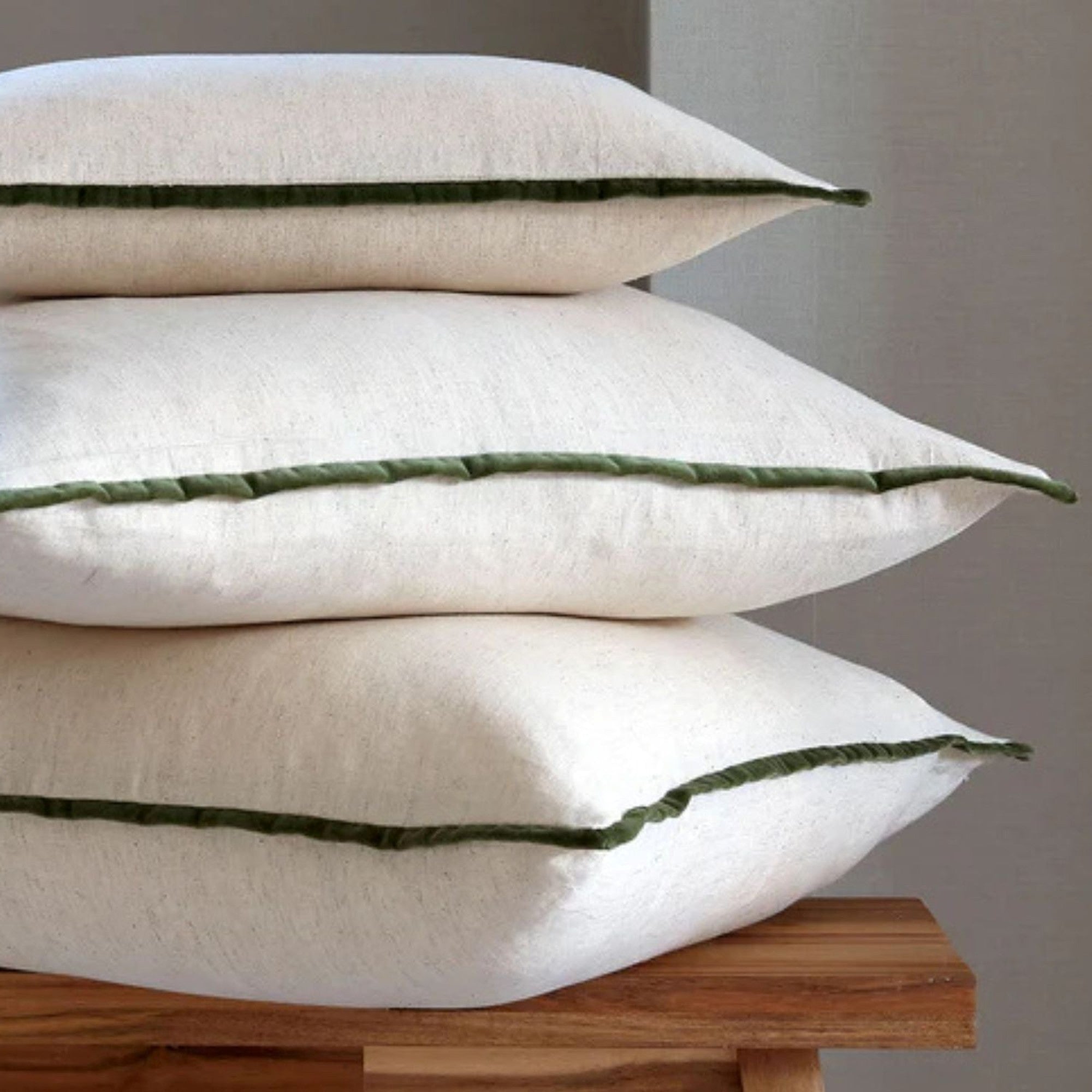 Jaipur Trim Cushion in Olive