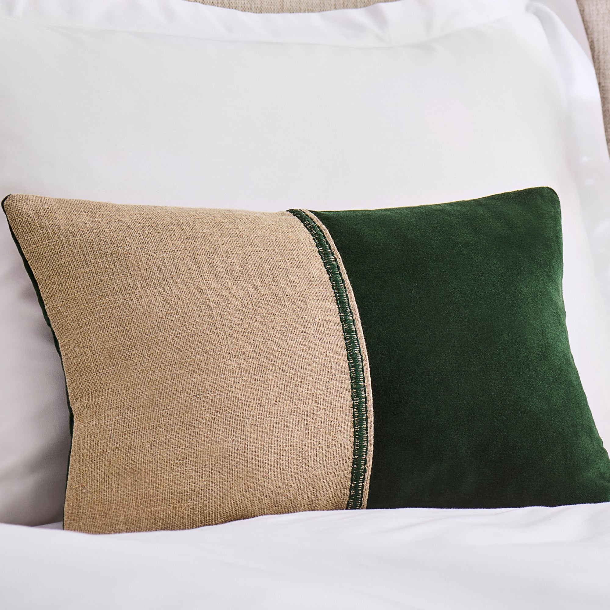 Menton Cushion Cover in Forest Green