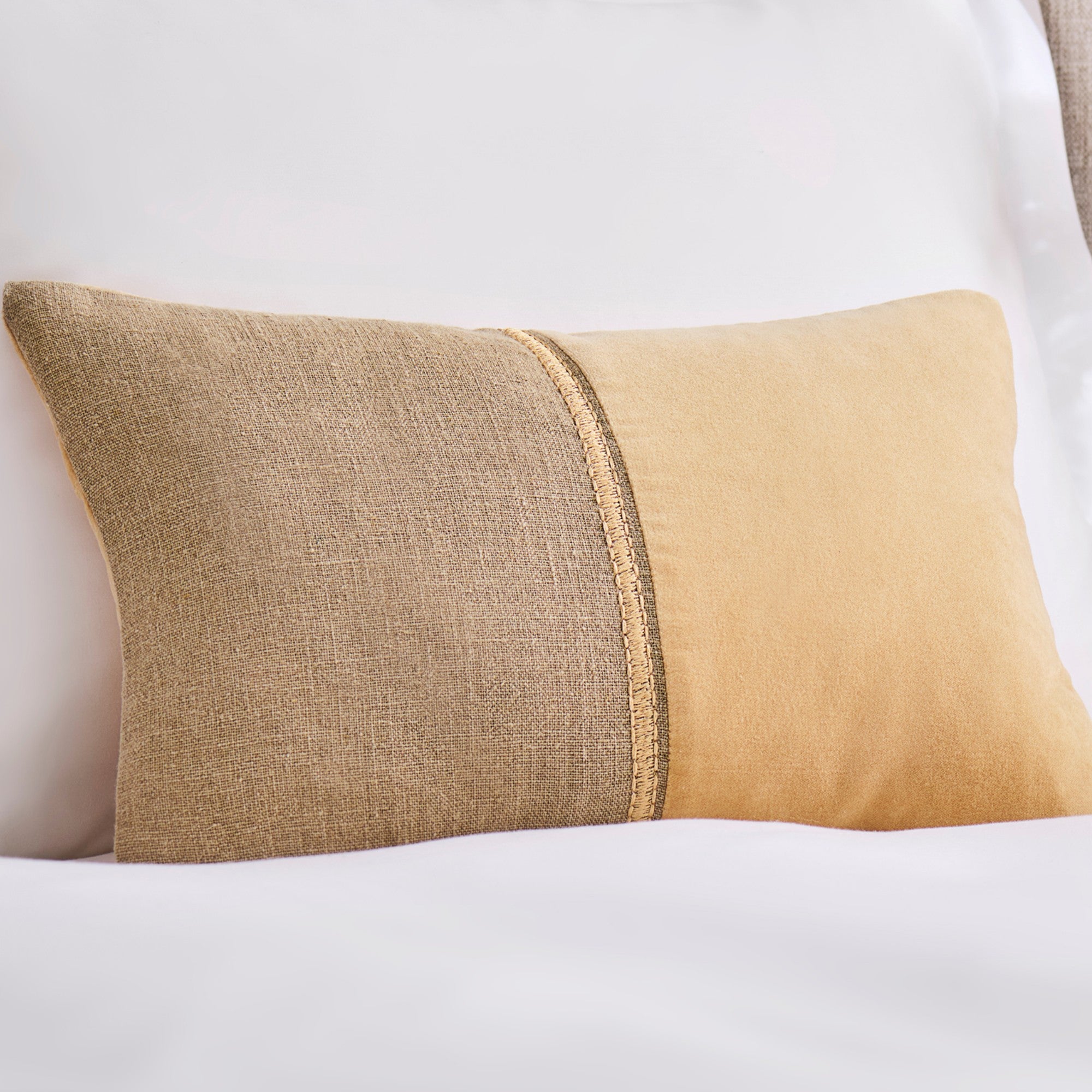 Menton Decorative Filled Cushion in Camel