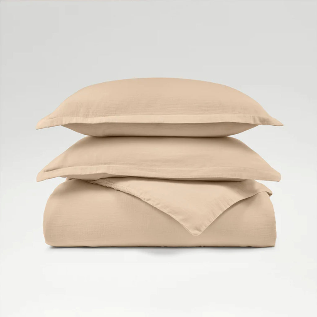 100% Organic Cotton Duvet Cover Set in Oat
