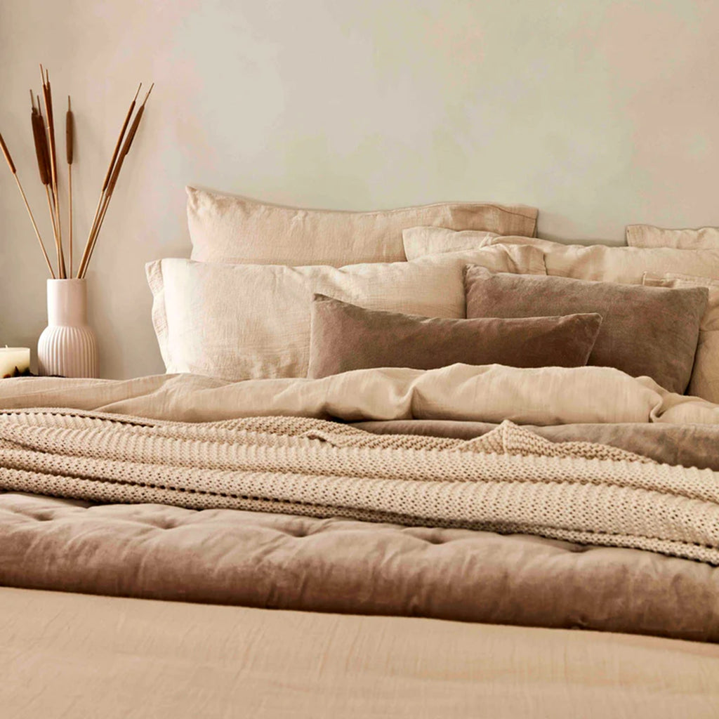 100% Organic Cotton Duvet Cover Set in Oat
