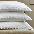 Scallop Edge Filled Cushion in Silver