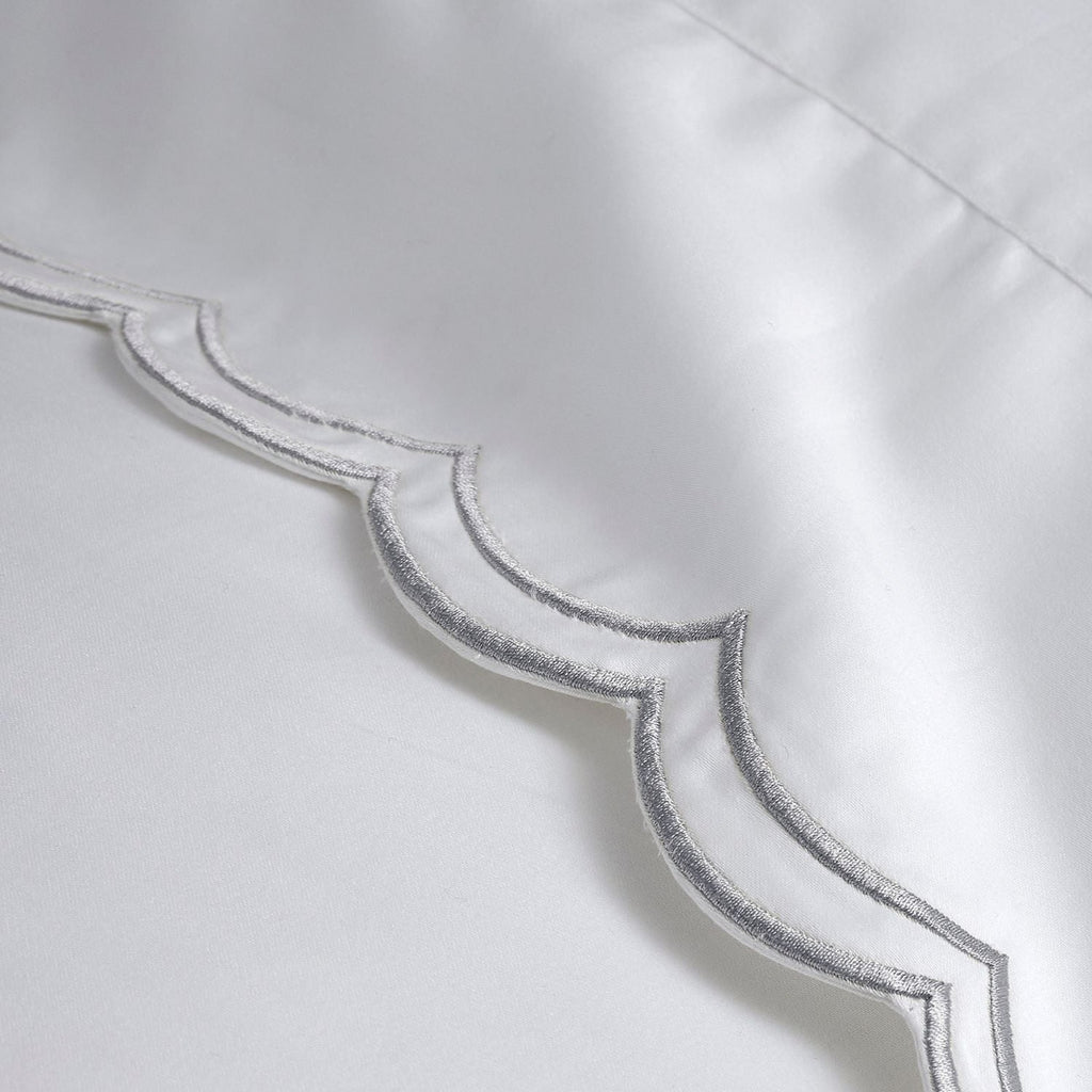Scallop Edge Filled Cushion in Silver