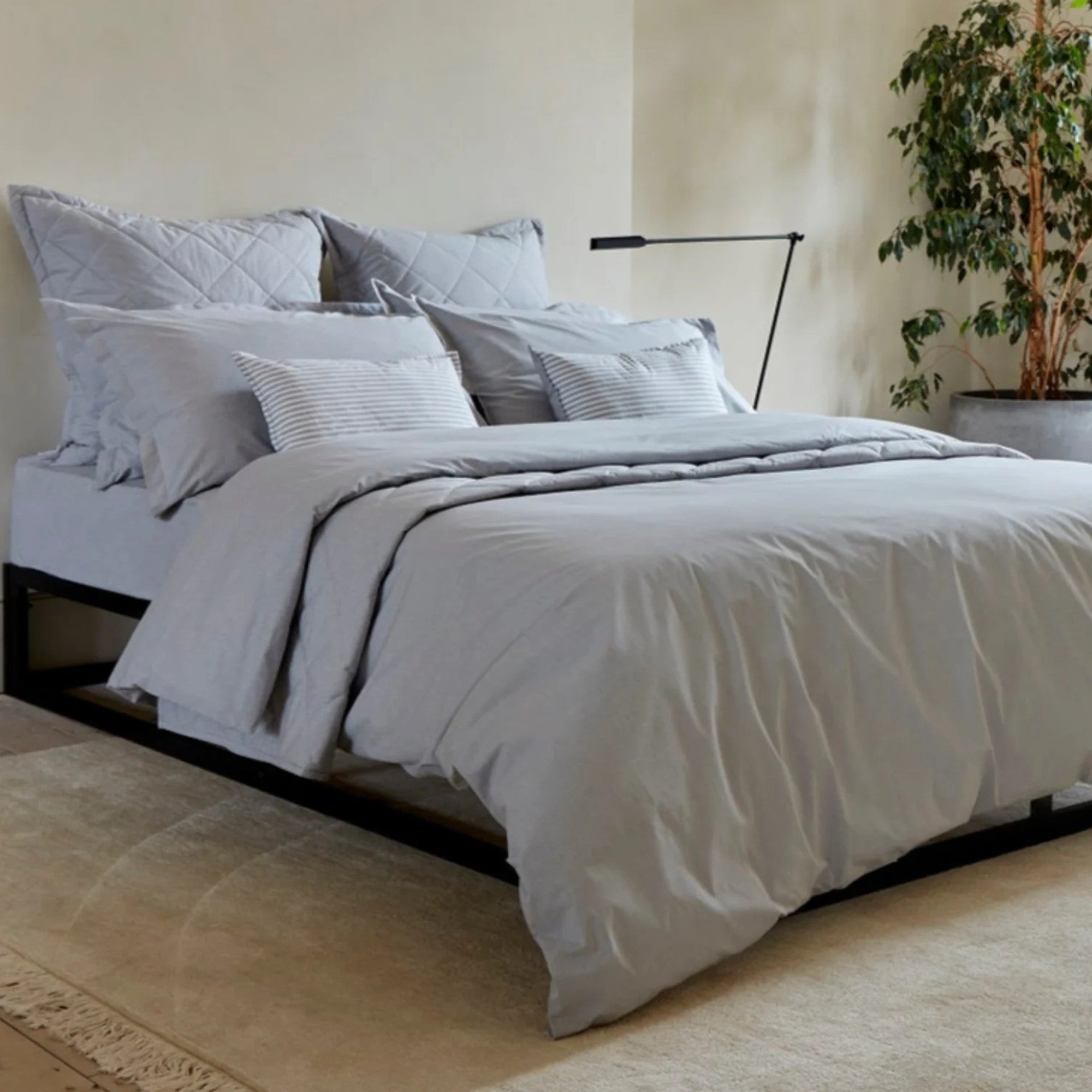 Christy "Stornoway Chambray" Duvet Cover Sets in Silver