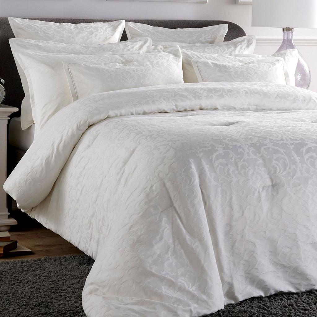 Venice Jacquard 11 Pcs Comforter Set in White