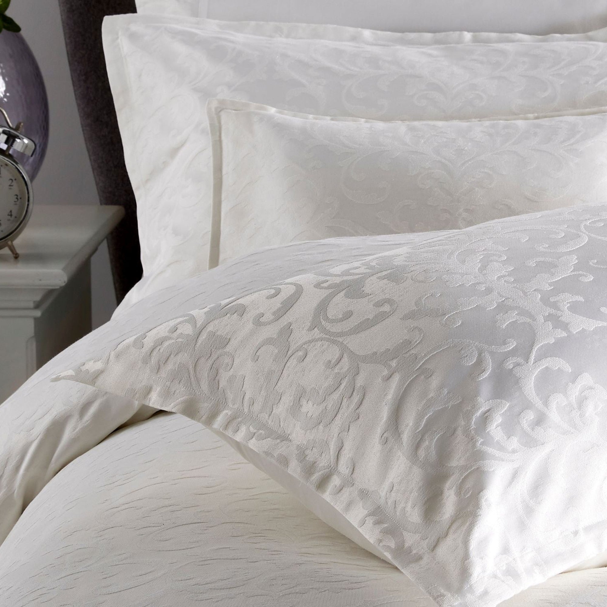 Venice Jacquard Duvet Cover Sets in White