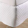 Windsor Quilted Bed Skirt (Valance) in Colour White