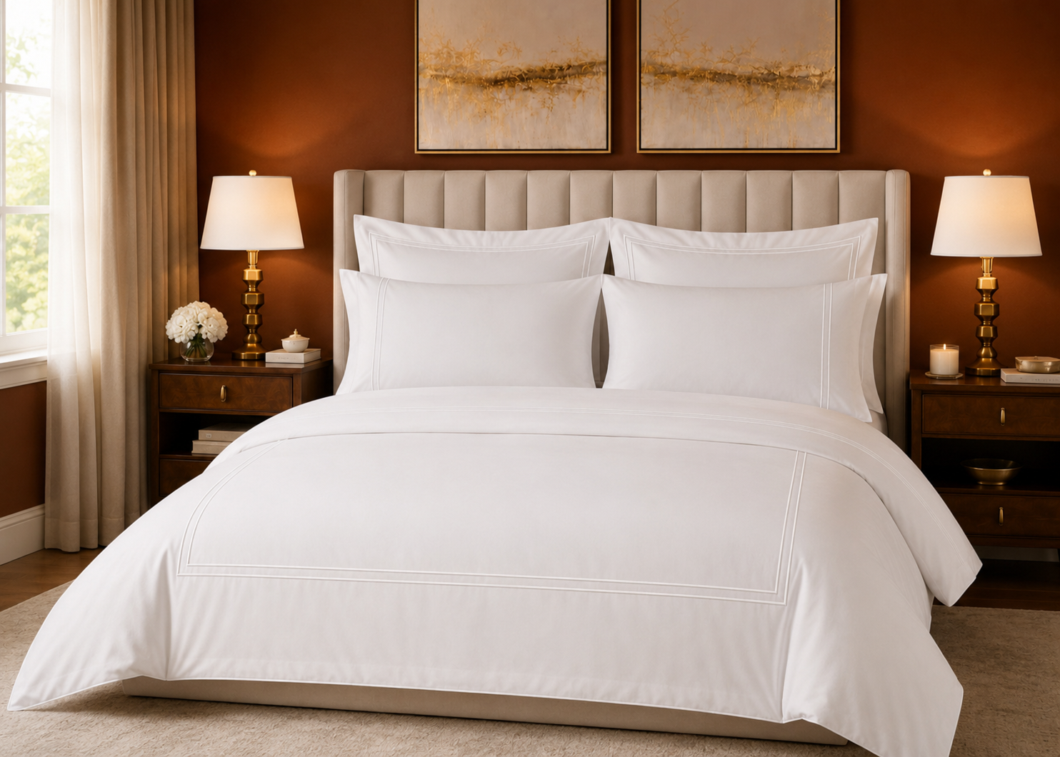 Linen Obsession 900 Thread Count "Double Luxe" Fitted Sheet in White