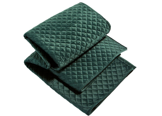Christy "Edmonton" Velvet Throw in Colour Moss Green