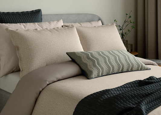 Bedeck of Belfast "Emmy" Duvet Cover and Oxford Pillowcase in Mink