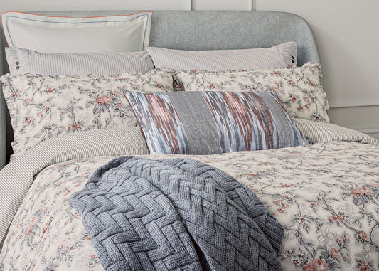 Bedeck of Belfast "Estelle" Duvet Cover and Oxford Pillowcase in Red