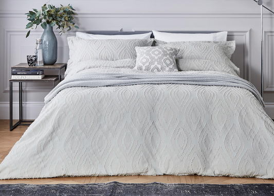 Bedeck of Belfast "Gia" Duvet Cover and Oxford Pillowcase in Silver