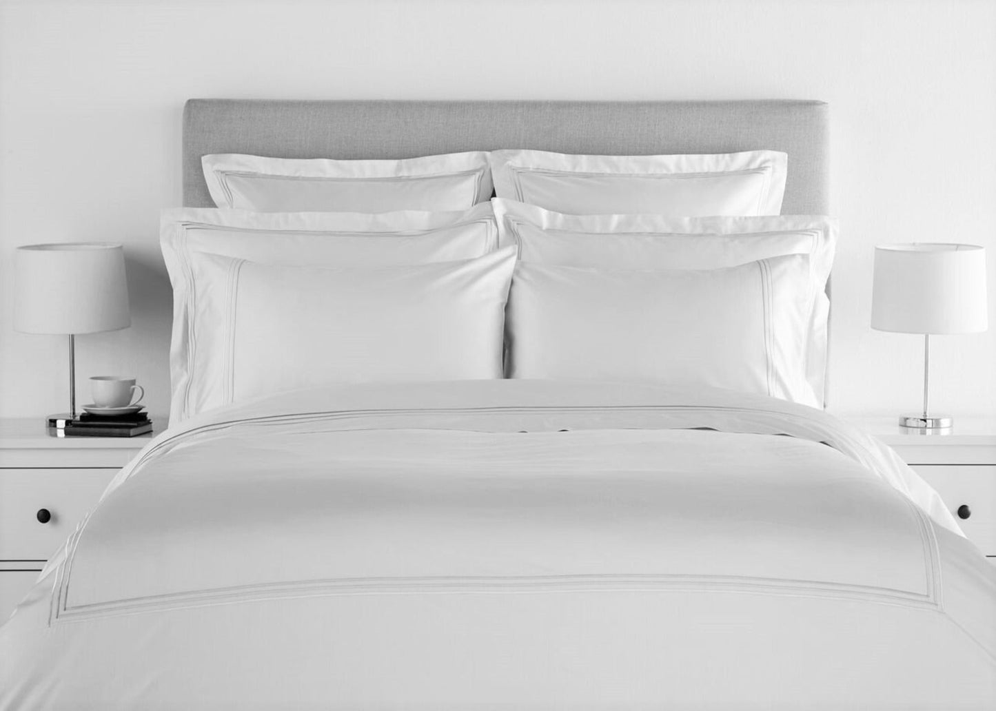 Christy "500TC Luxury Supima " Bed Linen with White Triple Embroidery