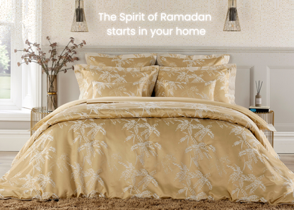 Christy "Holkham" Jacquard Duvet Cover Sets in Wheat (Gold)
