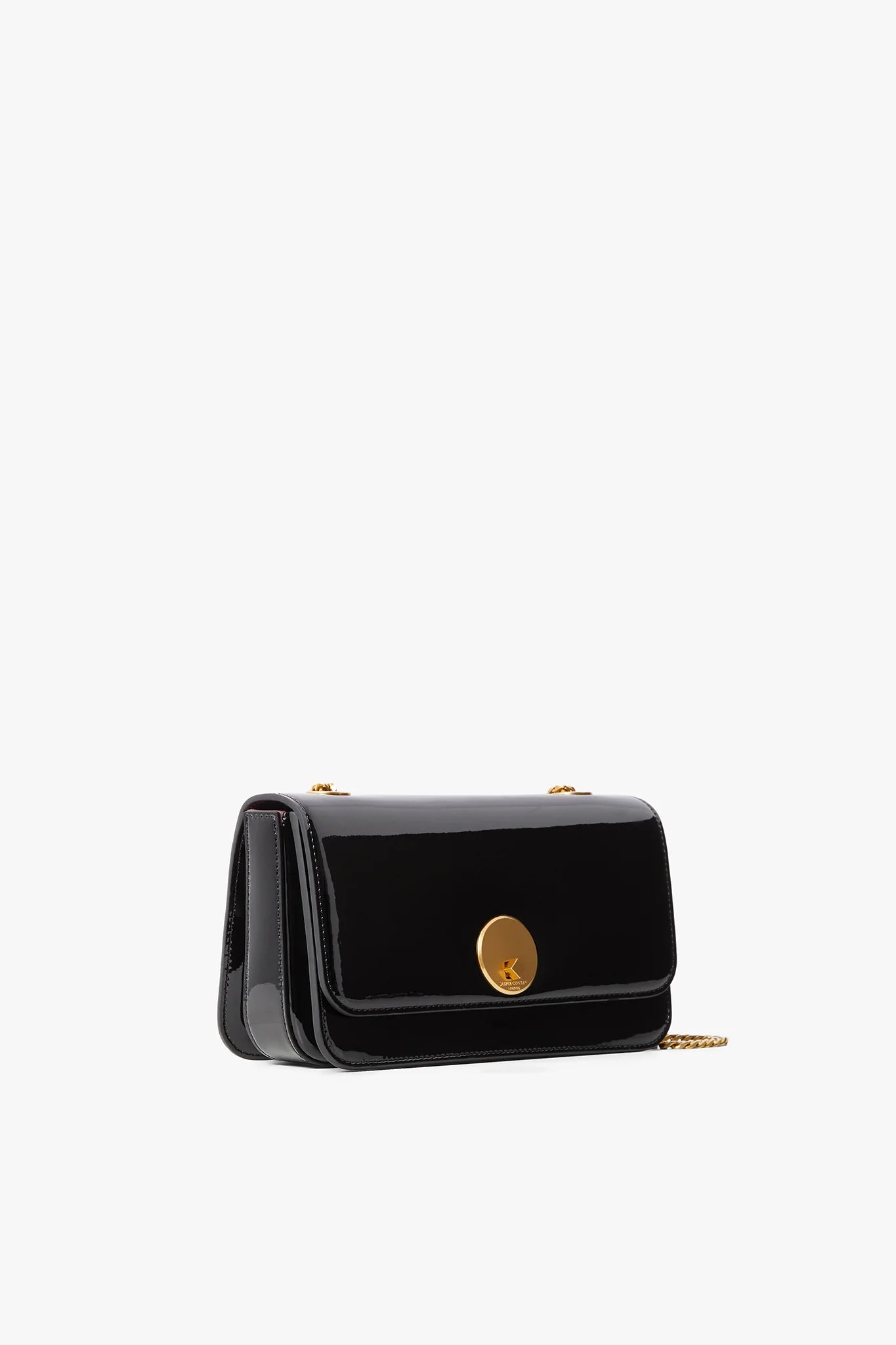 Jasper Conran Celia Patent Chain Strap Evening Bag in Black