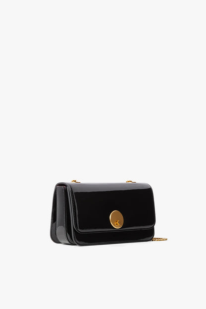 Jasper Conran Celia Patent Chain Strap Evening Bag in Black