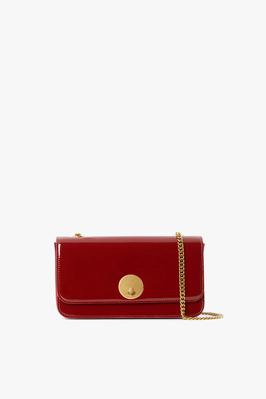 Jasper Conran Celia Patent Chain Strap Evening Bag in Red