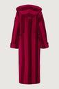 Jasper Conran "Stripe Hooded Robe" in Burgundy