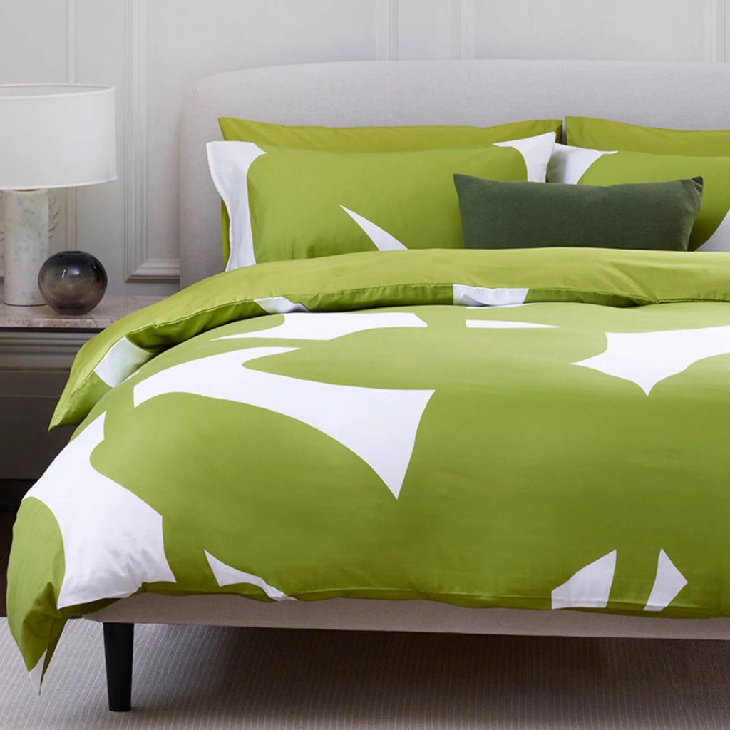 Jasper Conran "Floral Leaf Print" Duvet Cover Set in Spinach