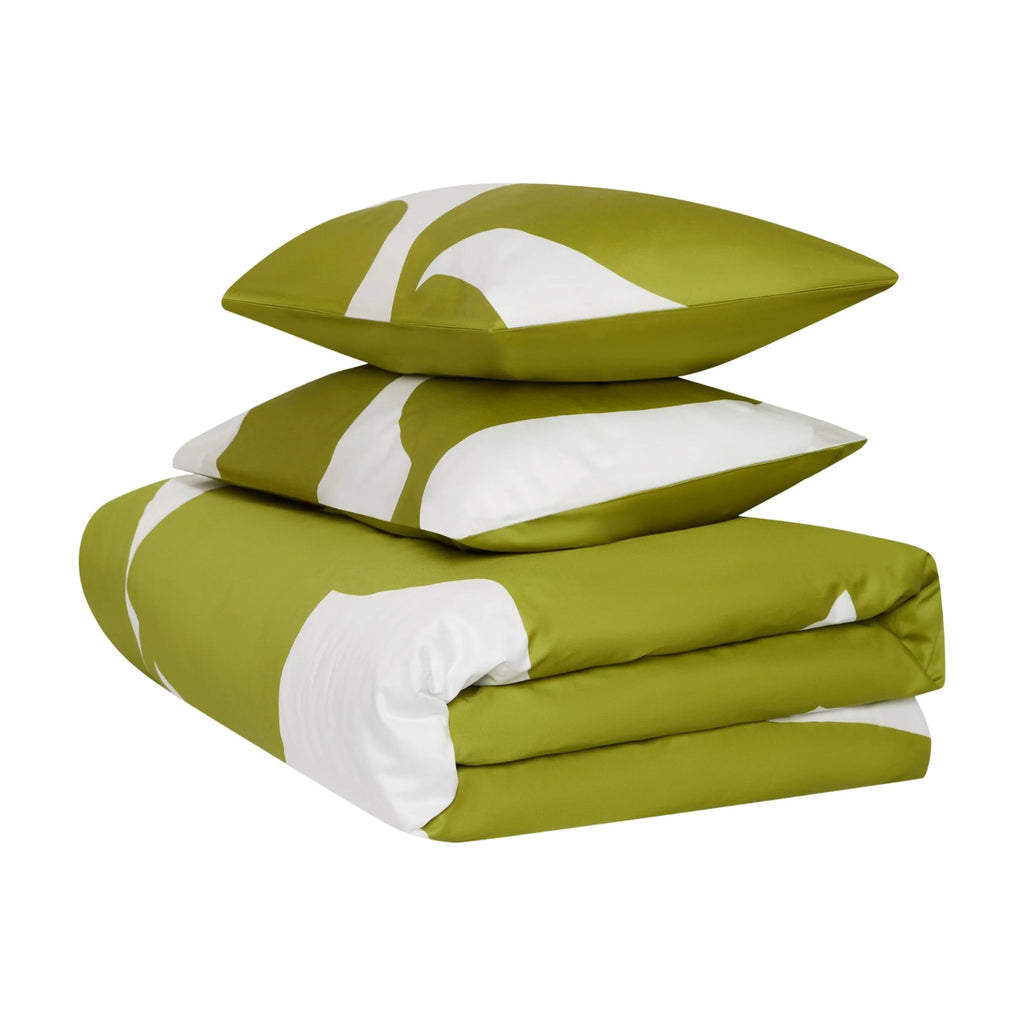 Jasper Conran "Floral Leaf Print" Duvet Cover Set in Spinach