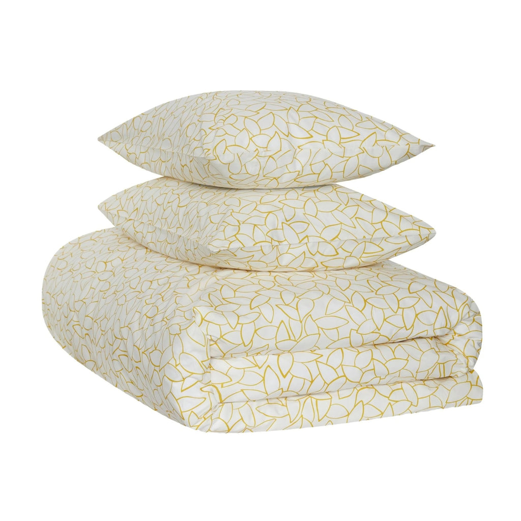 Jasper Conran "Mini Leaves" Duvet Cover Set in Bamboo (Yellow)