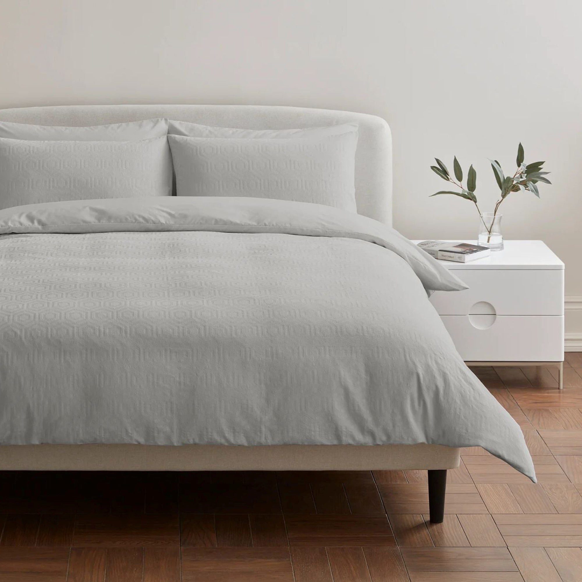 Hexagonal Duvet Cover Set in Lunar Rock