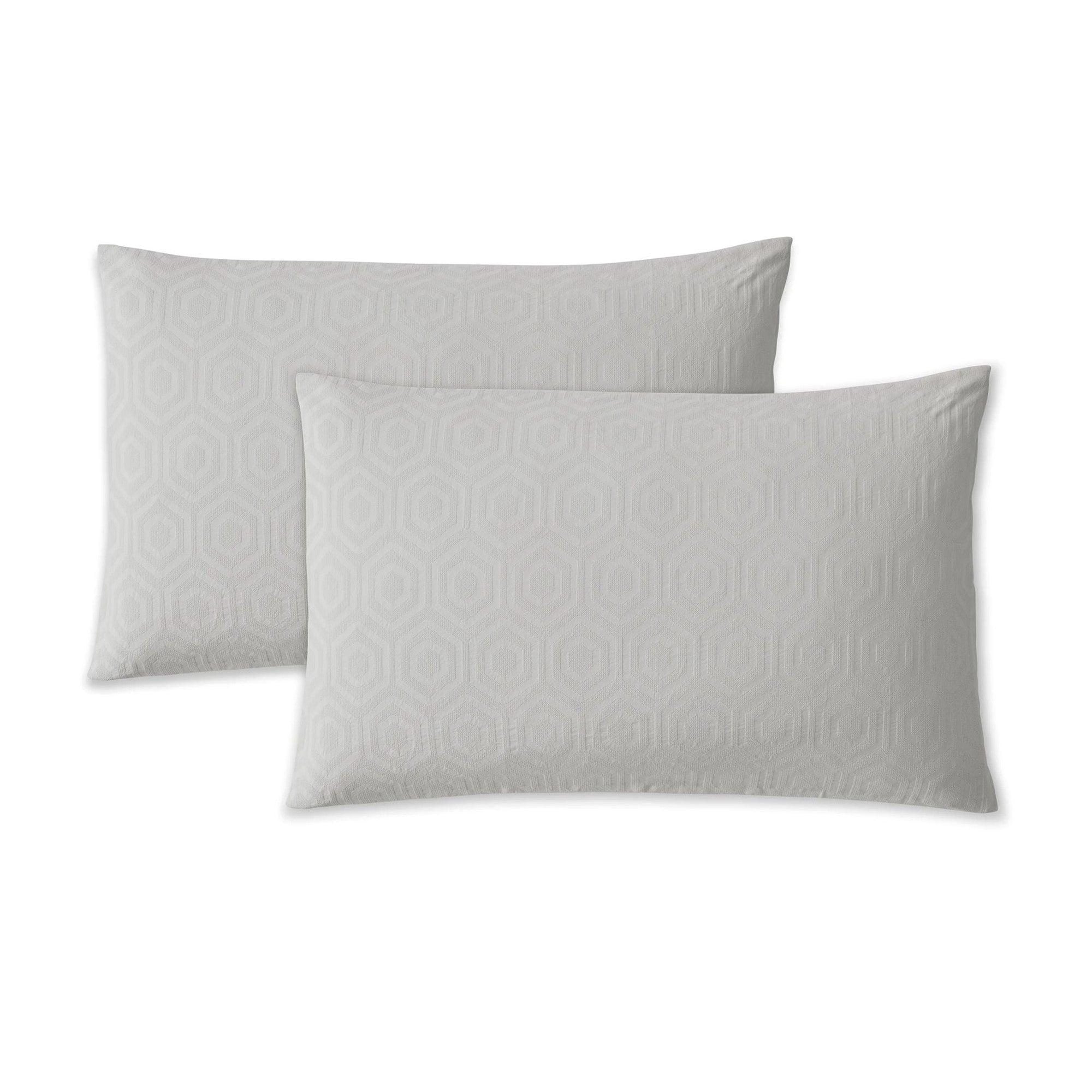 Hexagonal Duvet Cover Set in Lunar Rock