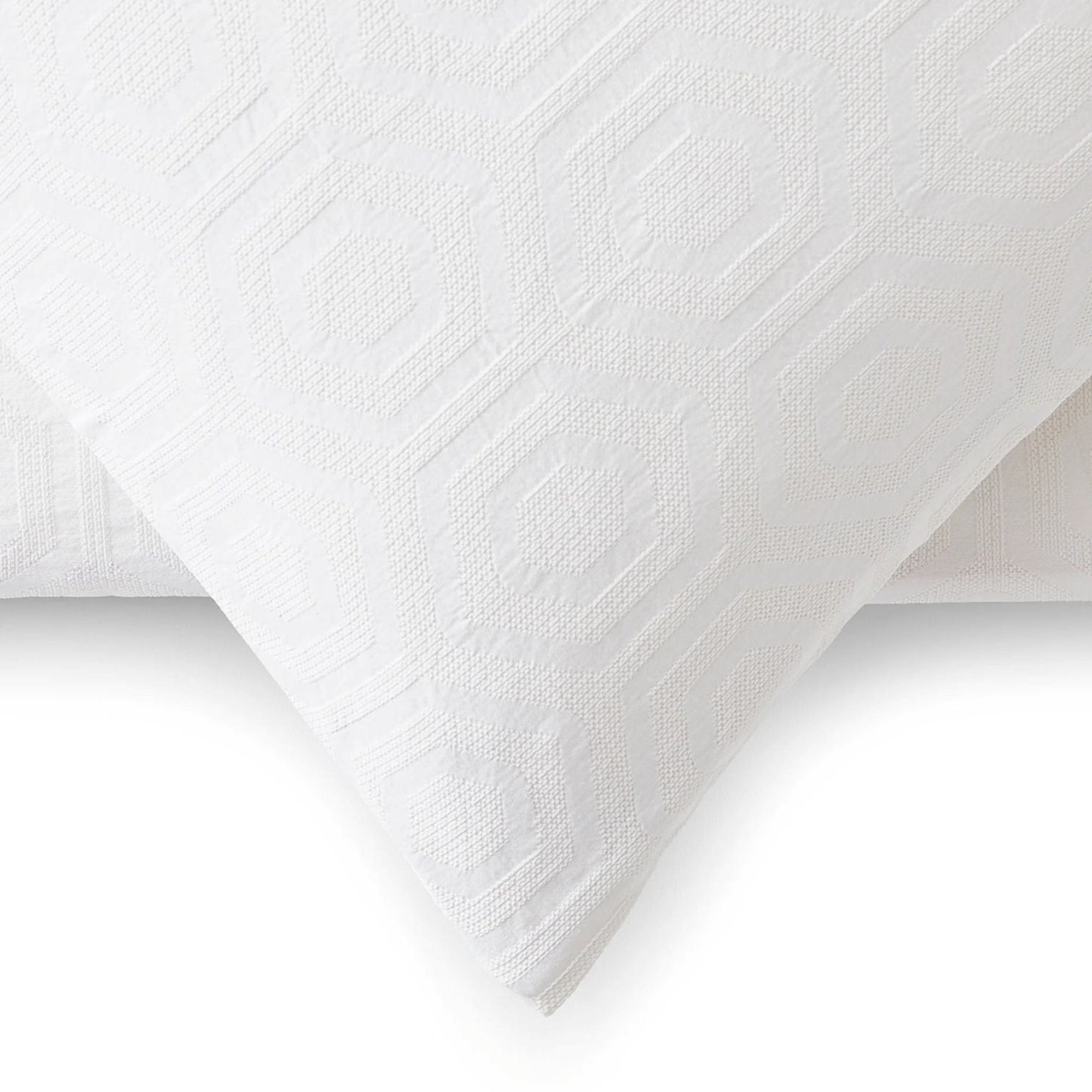 Hexagonal Duvet Cover Set in White