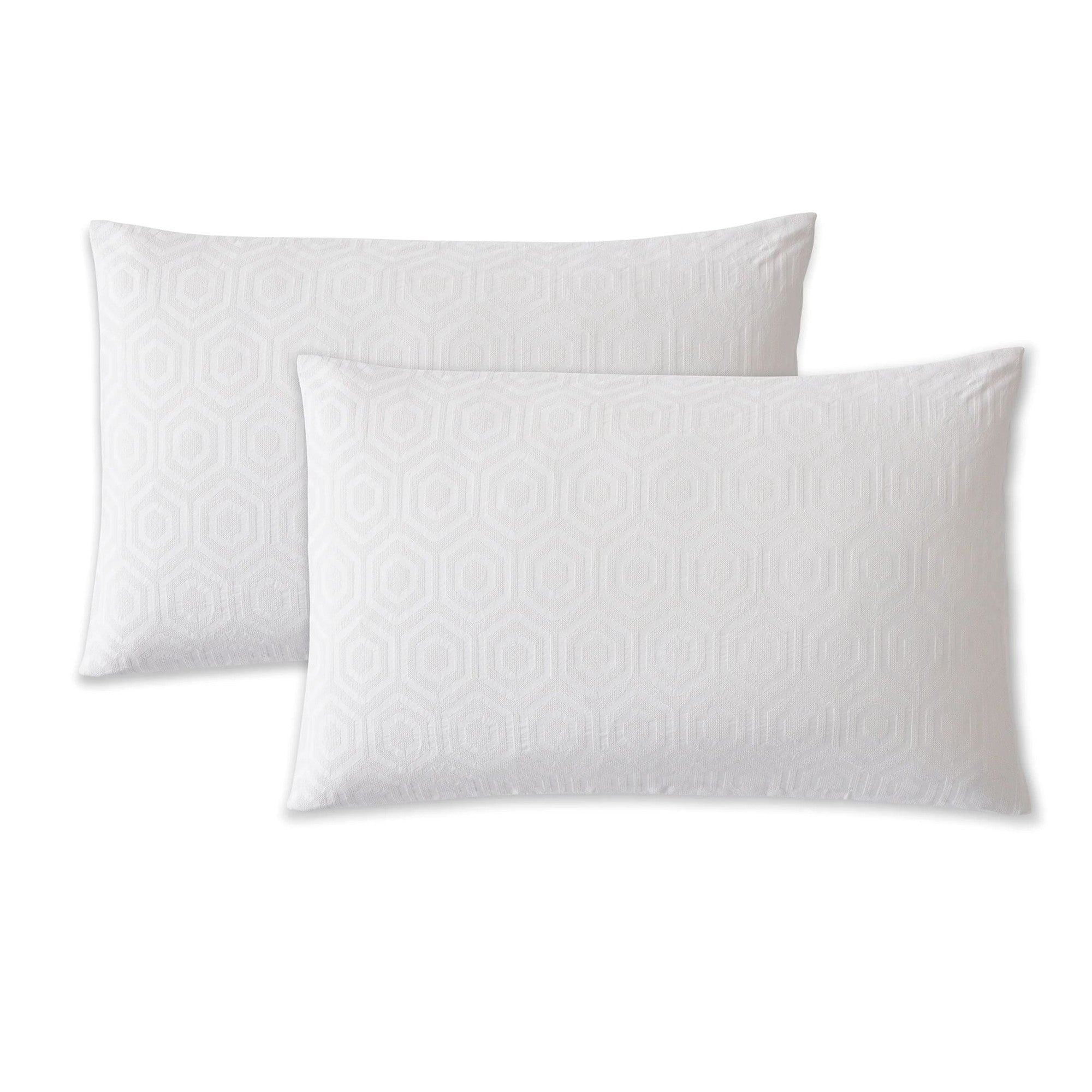 Hexagonal Duvet Cover Set in White