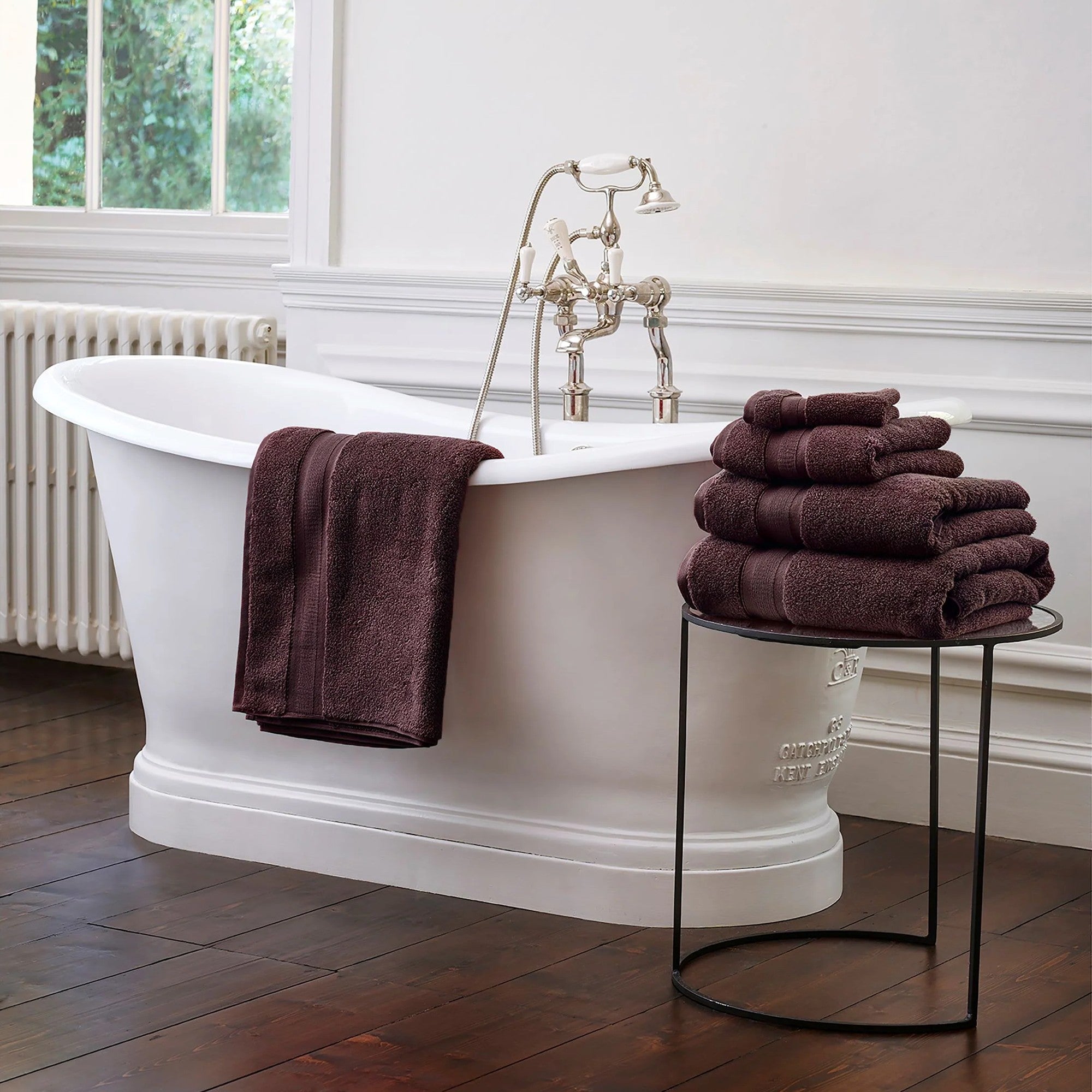 Zero Twist Cotton Bath Towels Collection in Chocolate