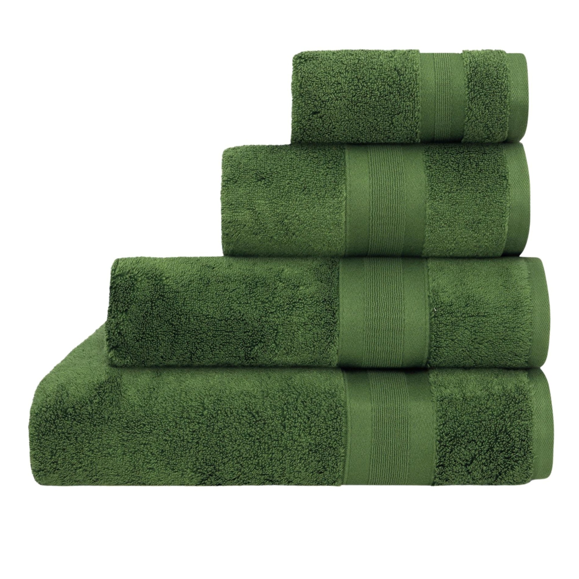 Zero Twist Cotton Bath Towels Collection in Forest Green