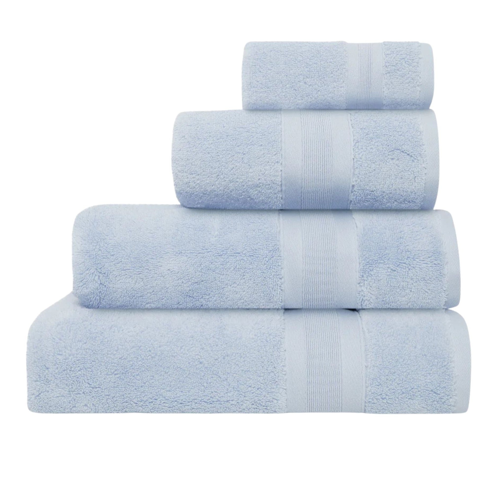 Zero Twist Cotton Bath Towels Collection in Pale Blue