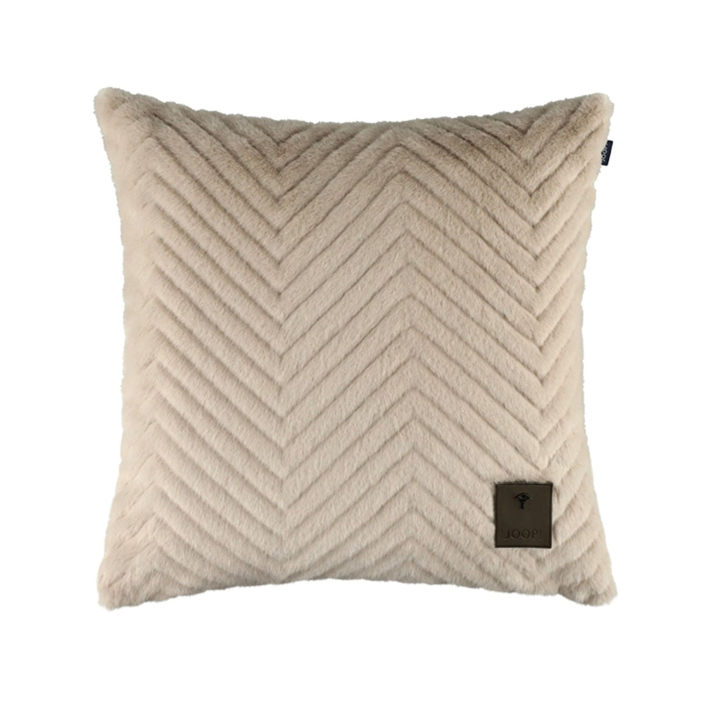 Elegant Decorative Filled Cushion in Beige
