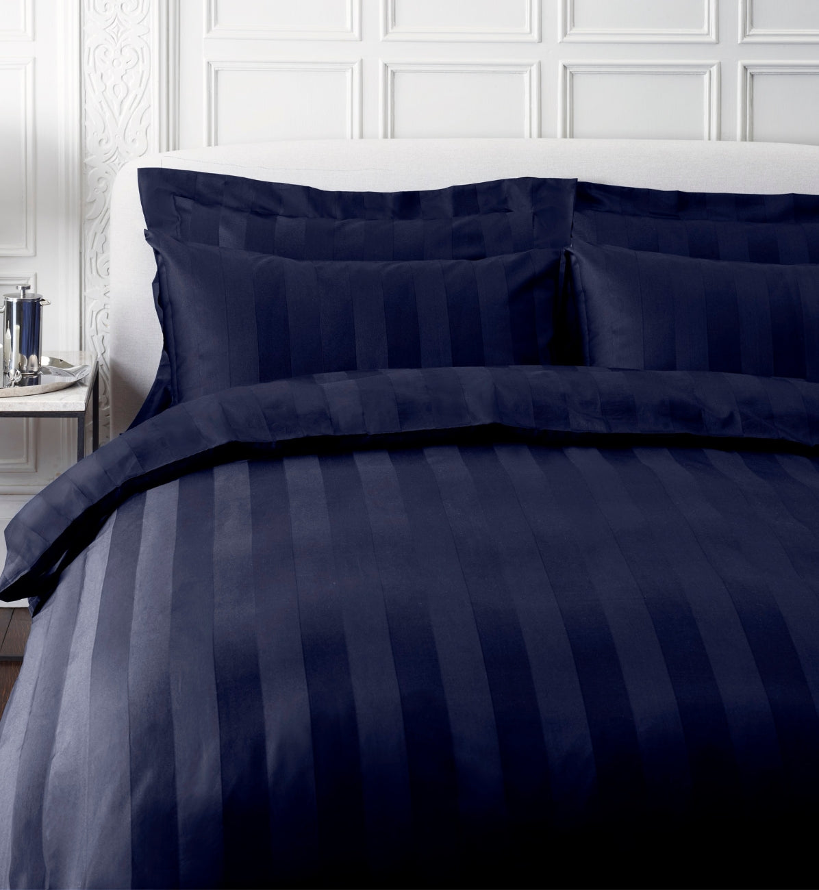 JC "Satin Stripe" 500 Thread Count Duvet Cover in Navy