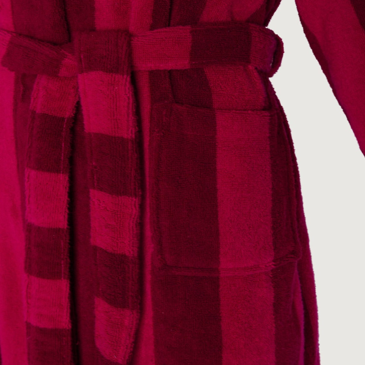 Jasper Conran "Stripe Hooded Robe" in Burgundy
