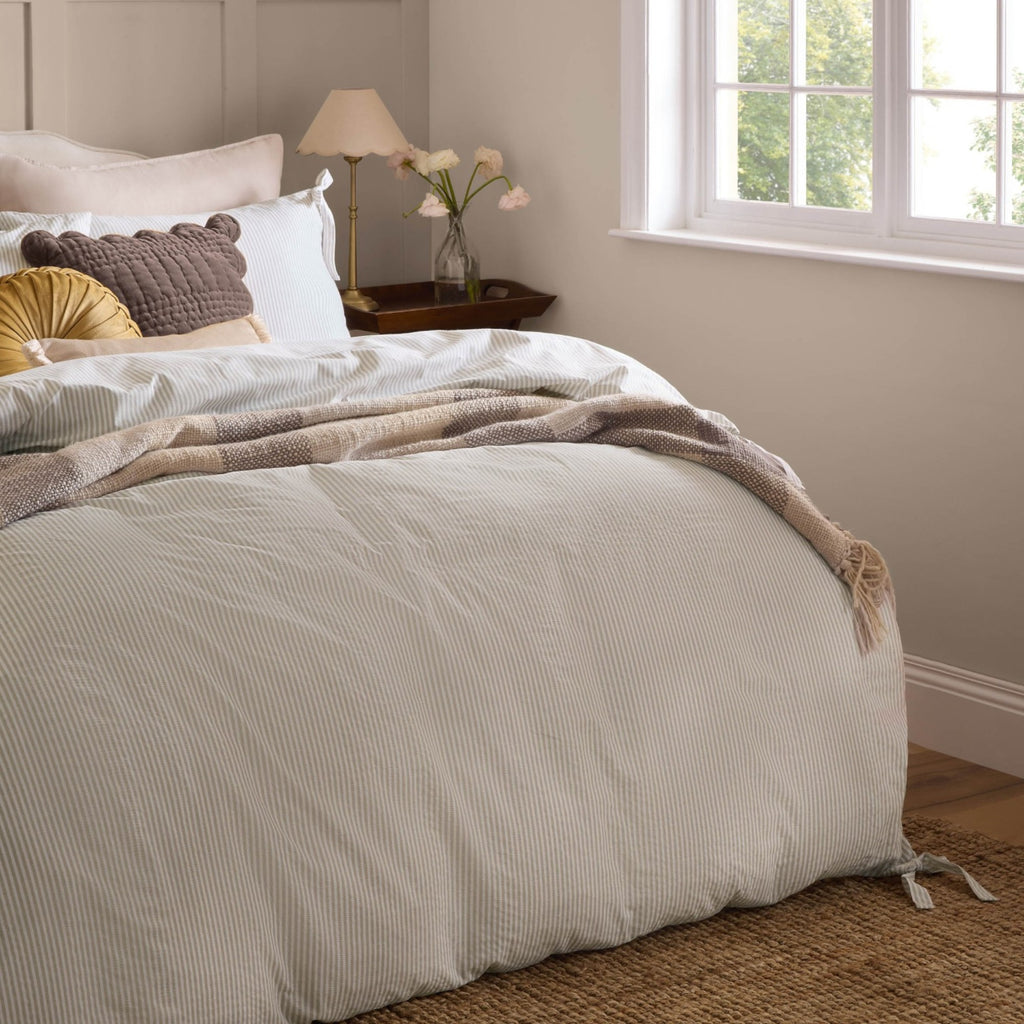 Cornish Stripe Duvet Cover Set in Natural