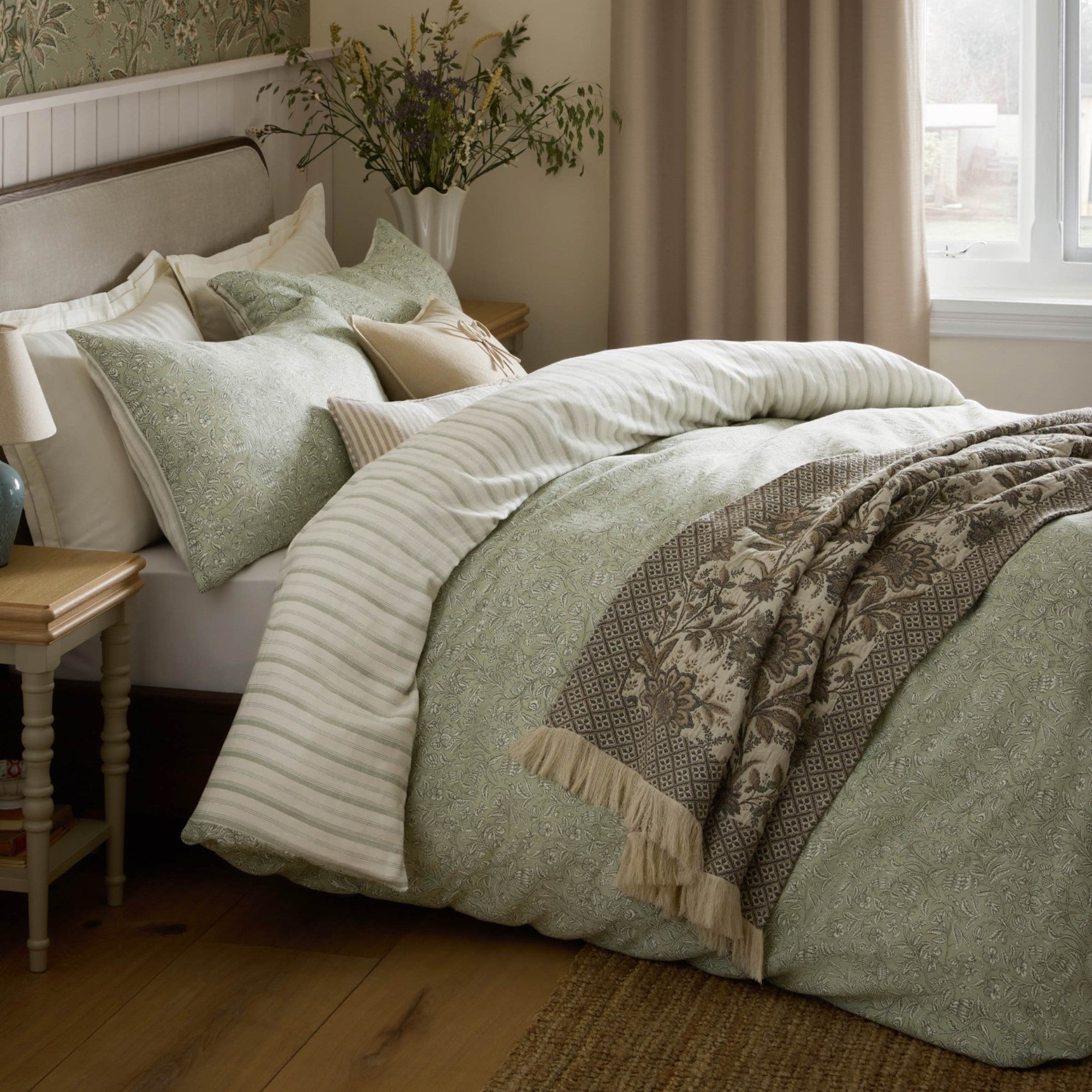Elmdon Duvet Cover Set in Sage