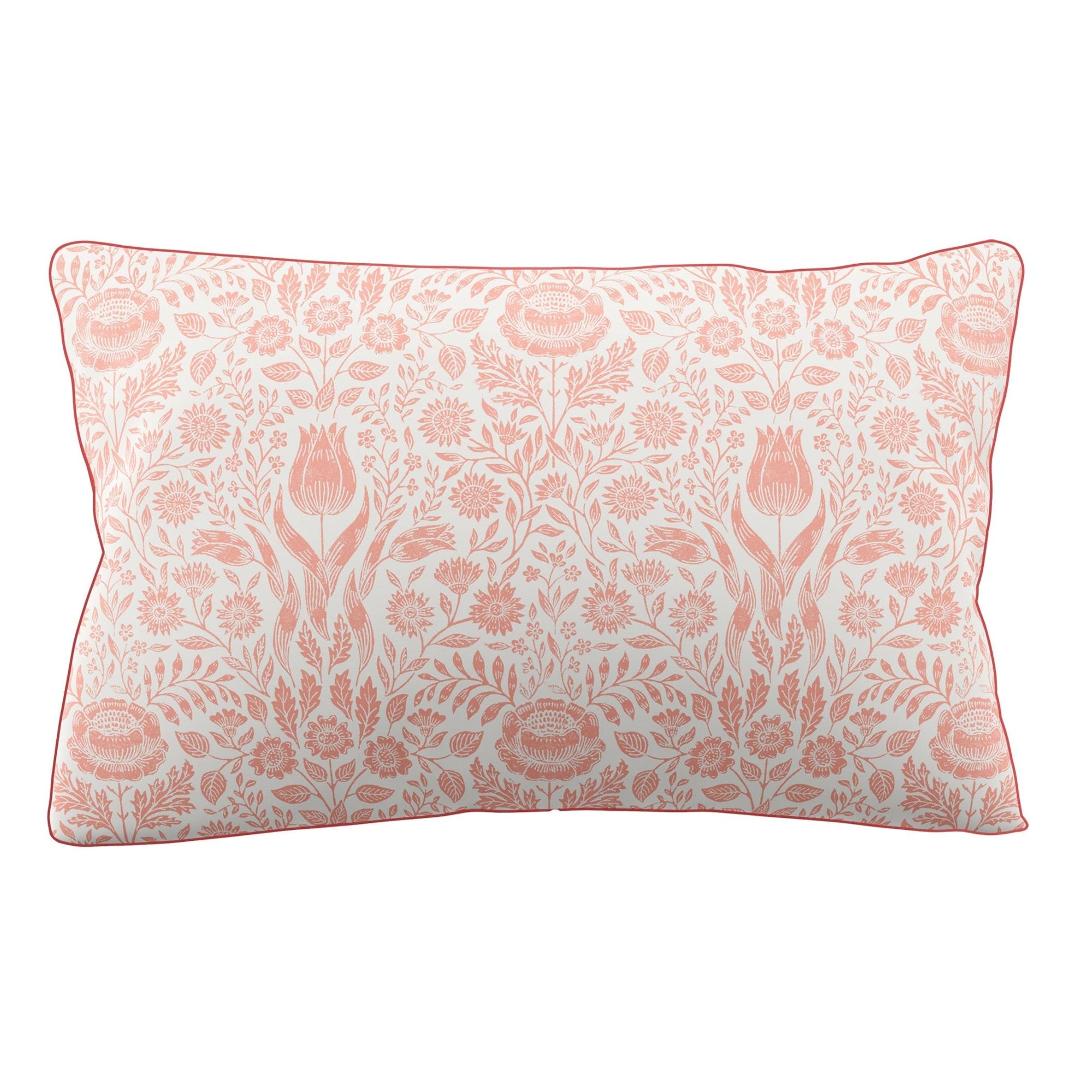 Ashstead Damask Duvet Cover Set in Natural Coral