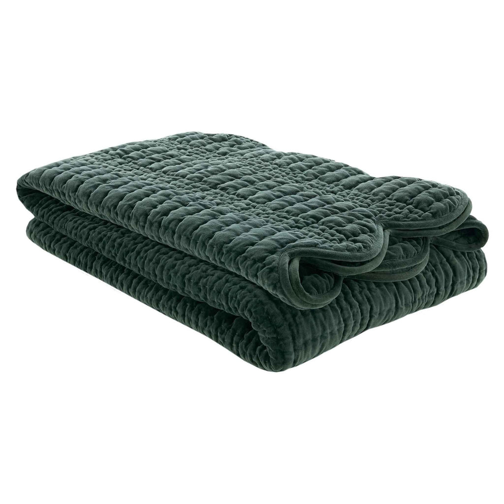 Brady Scalloped Bedspread in Pine Green