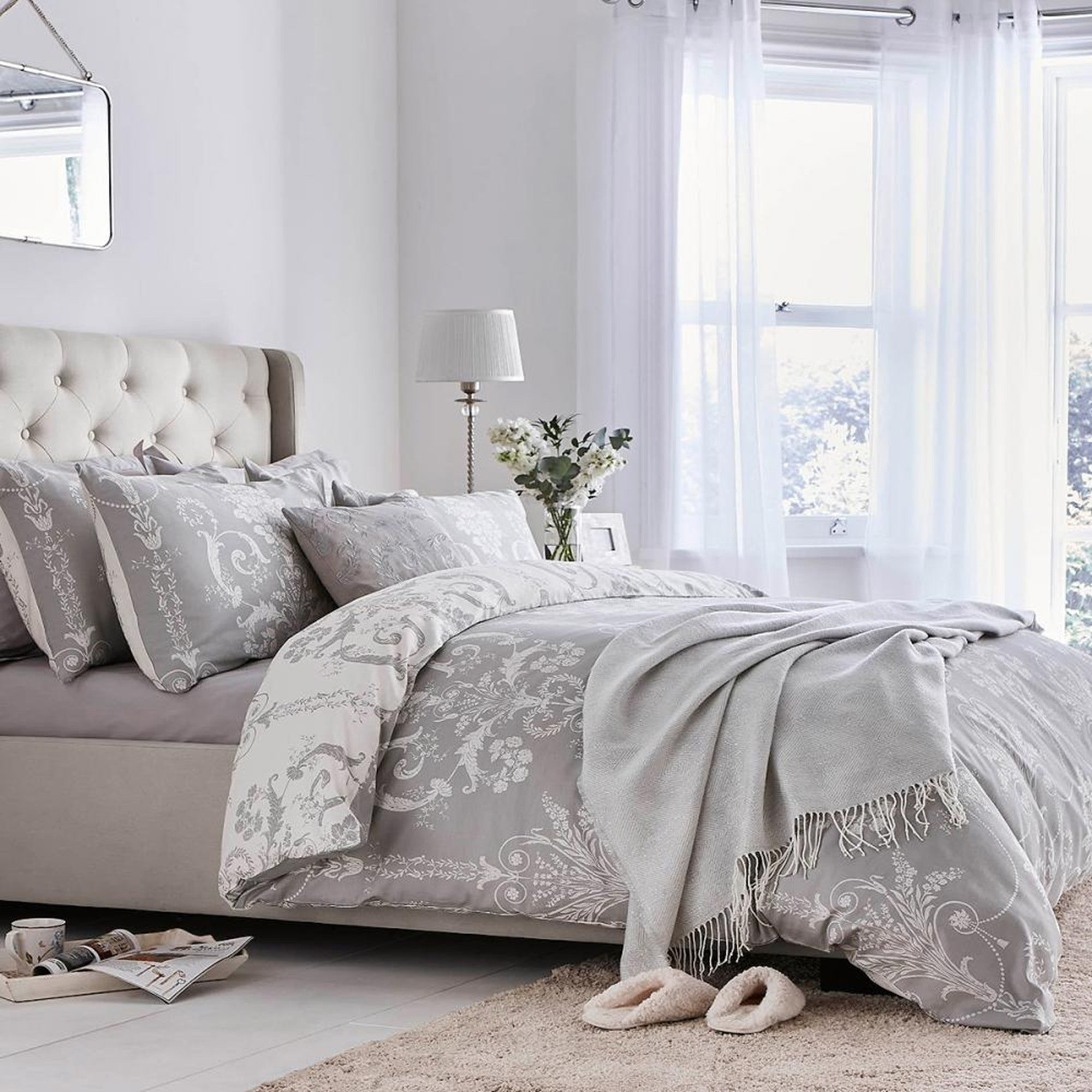 Josette Duvet Cover Set in Steel