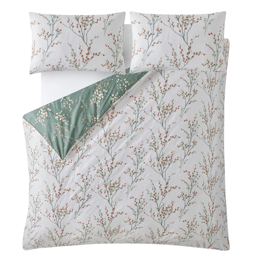 Pussy Willow Duvet Cover Set in Fern Green