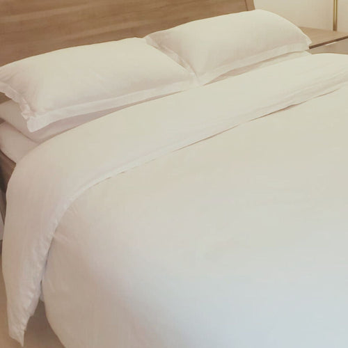 500 Thread Count Real Hotel Cotton Sateen Flat Sheet in White