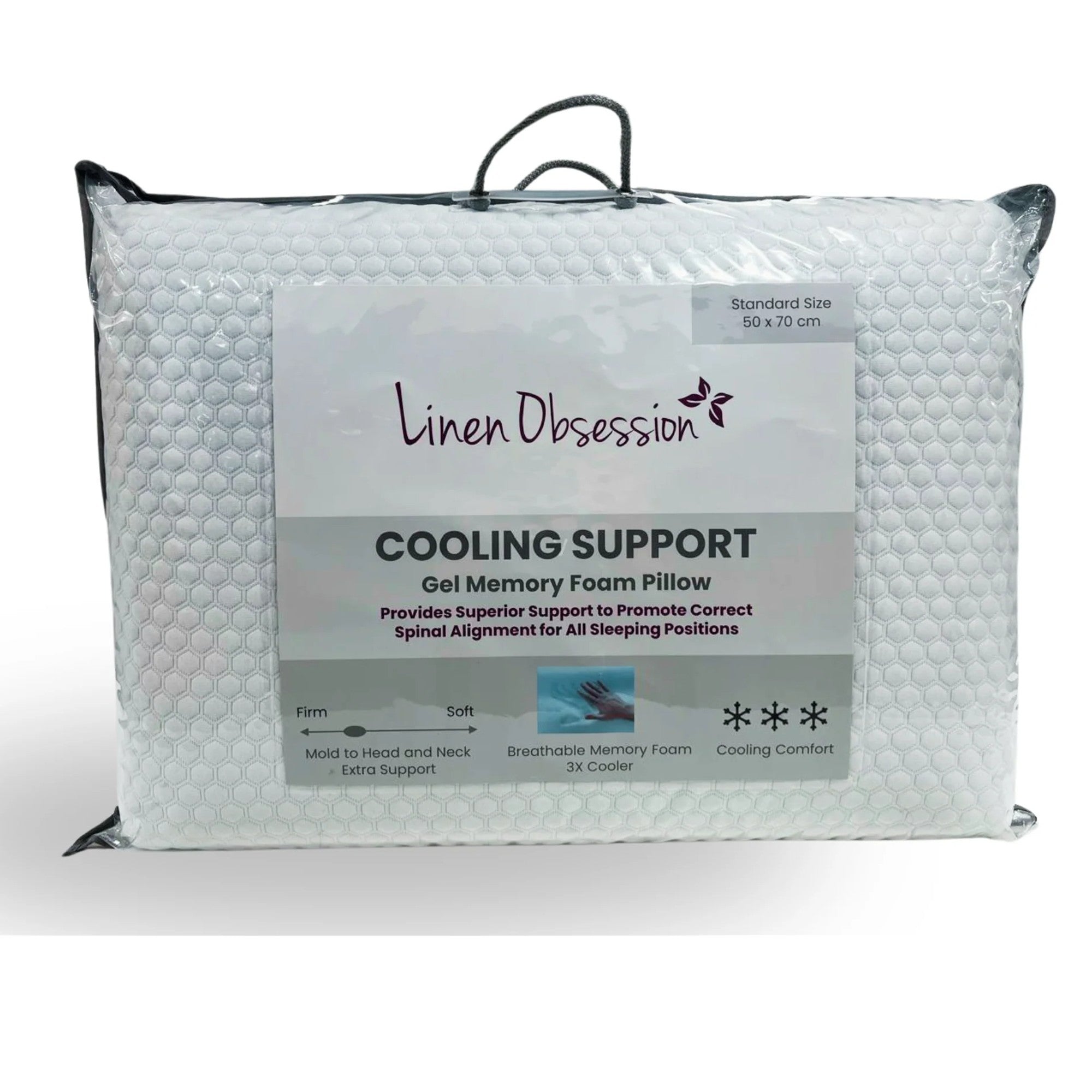 Linen Obsession "Cooling Support" Gel Memory Foam Pillow 50 x 70 cm
