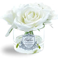 Five Rose Bouquet in Glass Vase – 5 Artificial Silk Flowers