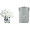 Grand Rose Buds Bouquet in Glass Vase – 21 Artificial Silk Flowers