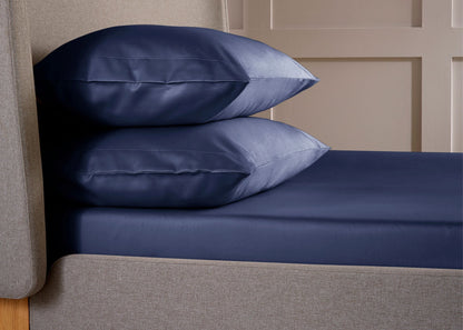 Christy "400 TC Sateen" Plain Dyed Sheets in Colour Navy