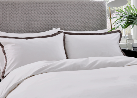Bedeck of Belfast "Olenna" Duvet Cover Set in Charcoal/White